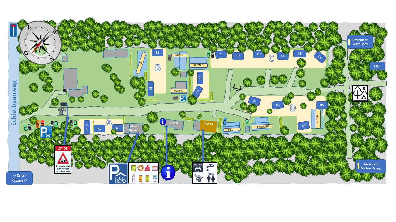 Plattegrond van Camping 't Witte Zand - Twente